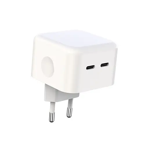 Сітчастий зарядний пристрій XO L102 (EU) 35W dual Type-c port fast charger with TYPE-C cable (NB124) Білий - фото 5