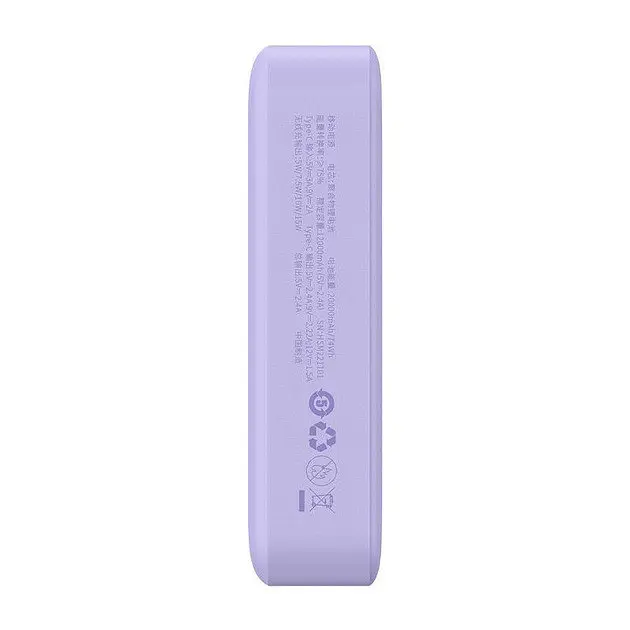Зовнішній акумулятор бездротовий Baseus Magnetic Mini Wireless Fast Charge Power Bank 20000 mAh 20 W фіолетовий - фото 5