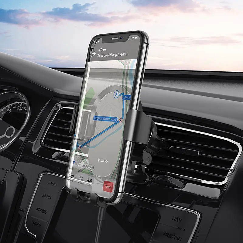 Автодержатель с беспроводной зарядкой Hoco CA105 Guide 15W Car Wireless Charger (762443) [82043] - фото 7
