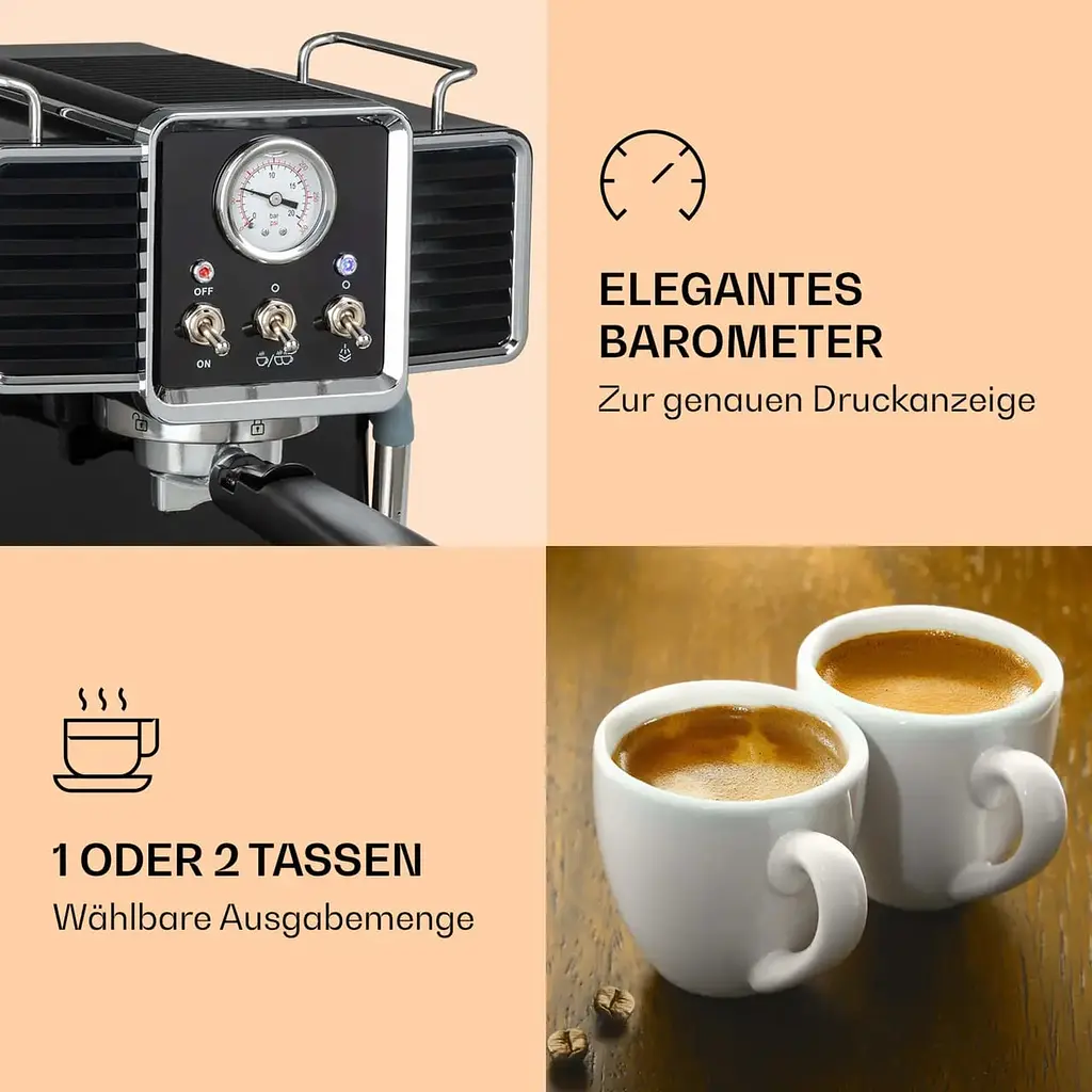 Кавоварка Klarstein Gusto Classico 1350 Вт (10035564) - фото 3