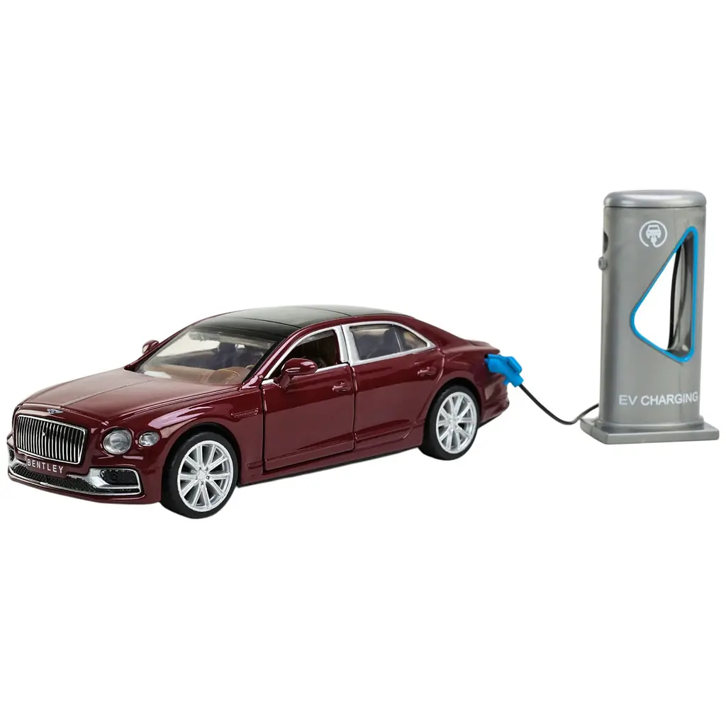 Колекційна металева модель автомобіля Автопром Bentley Flying Spur Hybrid із зарядною станцією, інерцією, світлом та звуком 1:38 - фото 5