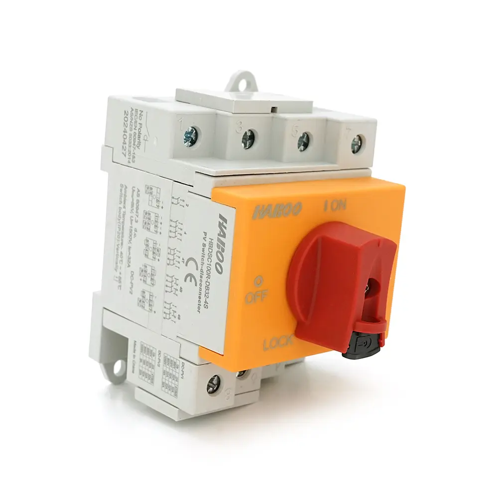 Поворотний вимикач з фіксатором, YRO YRDS1DB/N32/4, під DIN рейку, 1000V, 32A, 4P, Grey/Orange