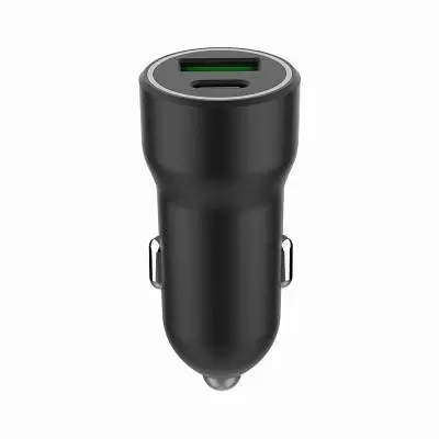 Зарядний пристрій Gembird 1xUSB-A (18W QC3.0) + 1xUSB-C (20W PD) black (TA-UC-A2PDQC20-CAR-01) - фото 2
