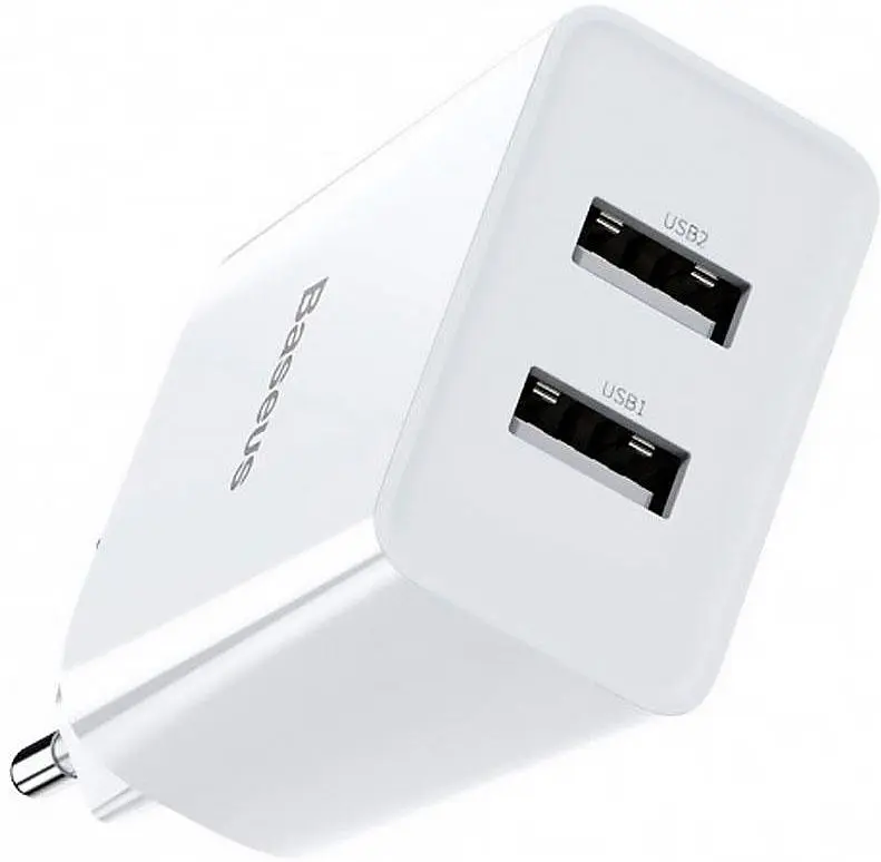 Мережевий зарядний пристрій Baseus Speed Mini 2USB 2.1A White [CCFS-R02] [67418] - фото 3
