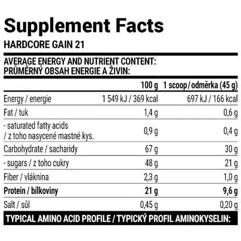Гейнер Extrifit Hardcore Gain21 Chocolate 3000 г - фото 2