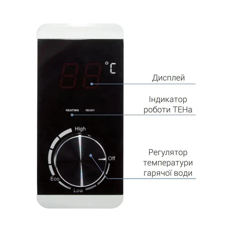 Водонагрівач електричний Thermo Alliance, 2 кВт, сухий ТЕН, 80 л SLIM, вертикальний, білий (D80V20JD2K) - фото 2