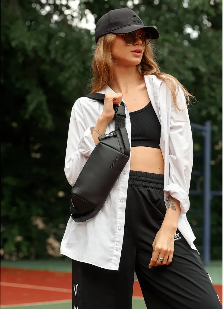 Жіноча сумка-бананка Sambag HOLSTER MSH Чорна 36 х 14 х 4 см (87113001) - фото 3