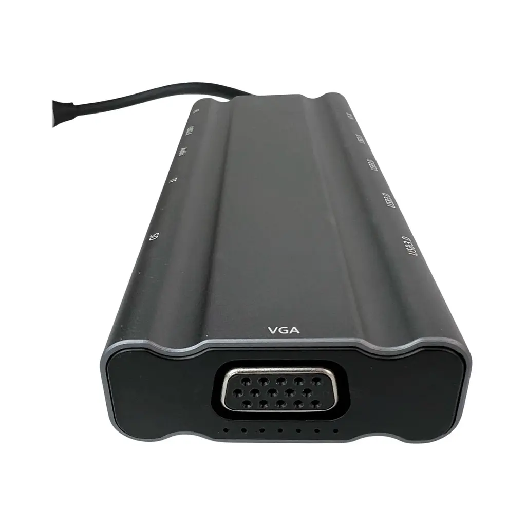Концентратор Wondertech WT00586 Type-C Hub 10-в-1 для ноутбуків: 4x USB 3.0, 1x USB 2.0, HDMI, VGA, SD/TF, 3,5 мм jack - фото 4