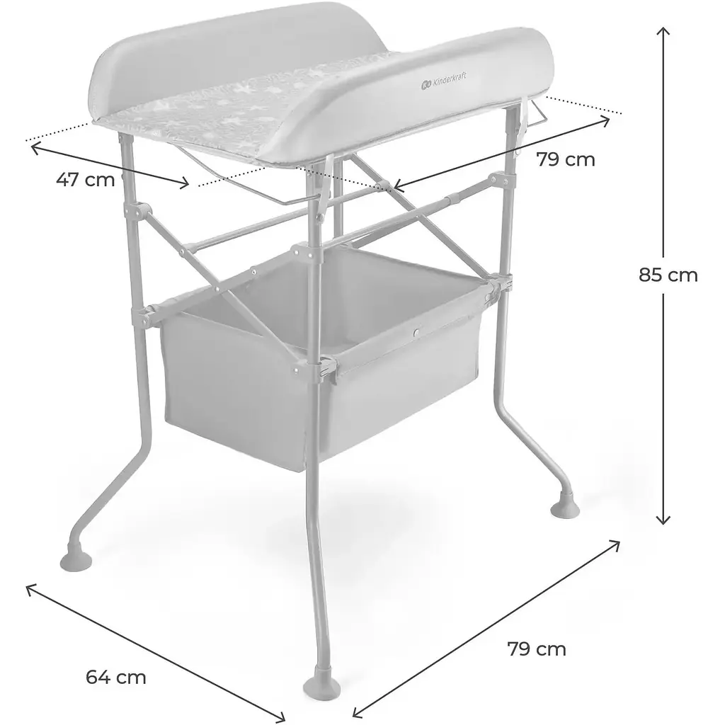 Столик для пеленання з ванночкою Kinderkraft Bubbly Grey (KABUBB00GRY0000) - фото 6