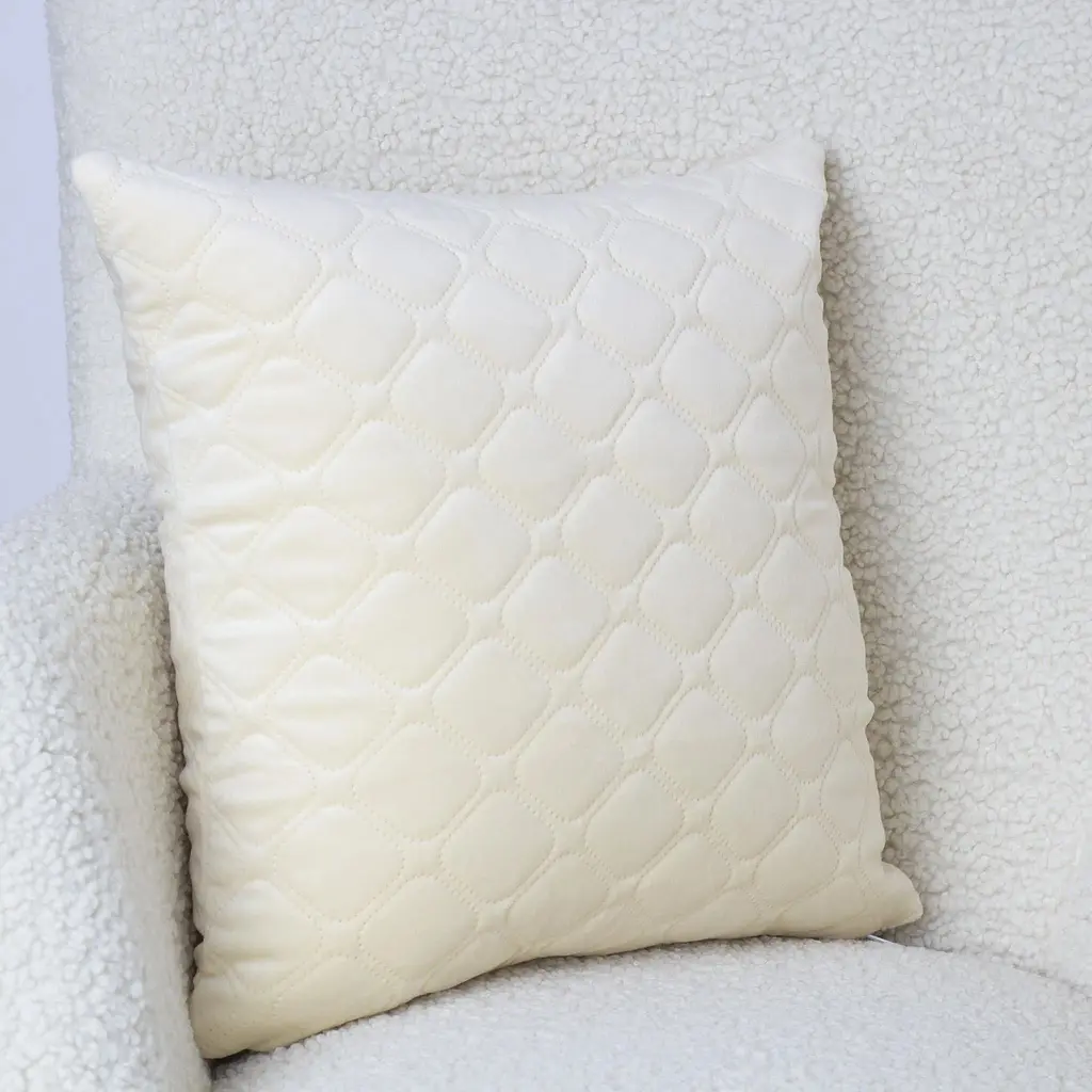 Наволочка декоративна ТЕП Velour Мозаїка 45х45 см молочний (2-05175_36295) - фото 3