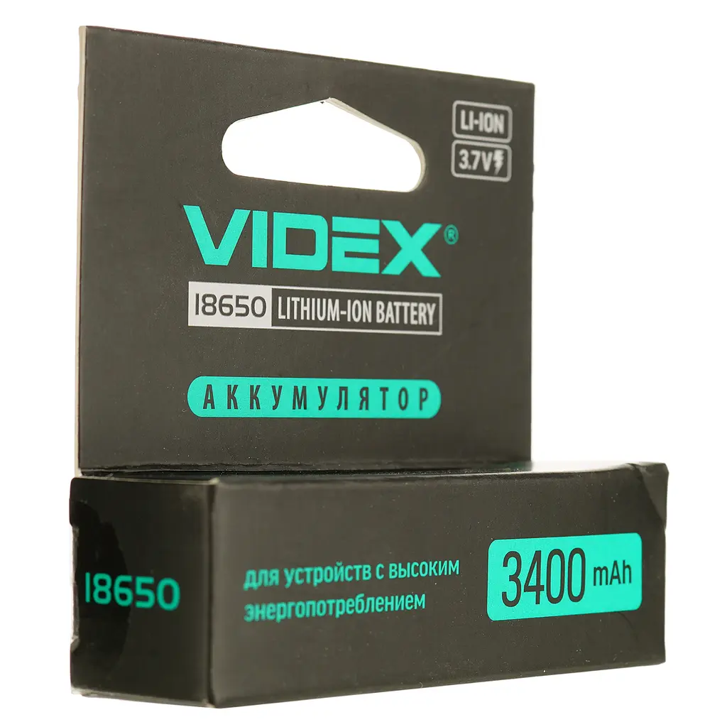Акумулятор Videx Li-ion 18650-P із захистом 3400 mAh color box 1 шт. (18650-P/3400/1CB) - фото 2