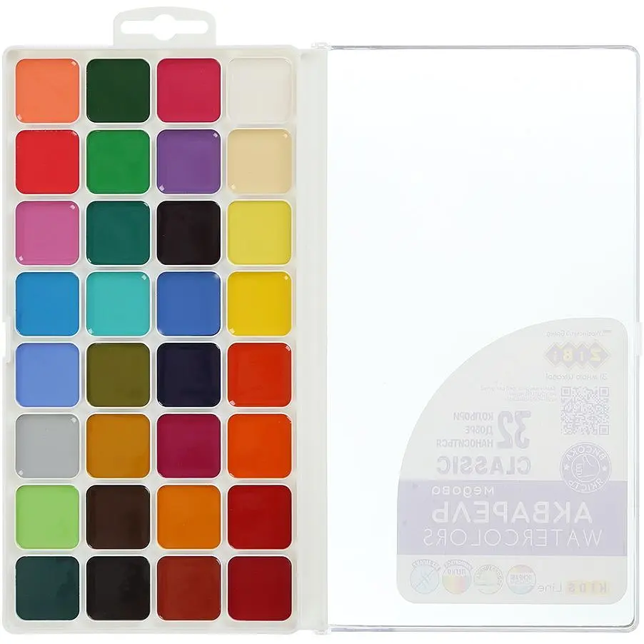 Уцінка. Акварель ZiBi Classic Kids Line 32 кольори без пензлика (ZB6574)  - фото 2