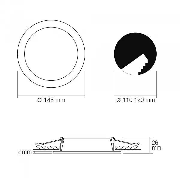 LED світильник Back вбудований круглий VIDEX 9W 5000K - фото 5