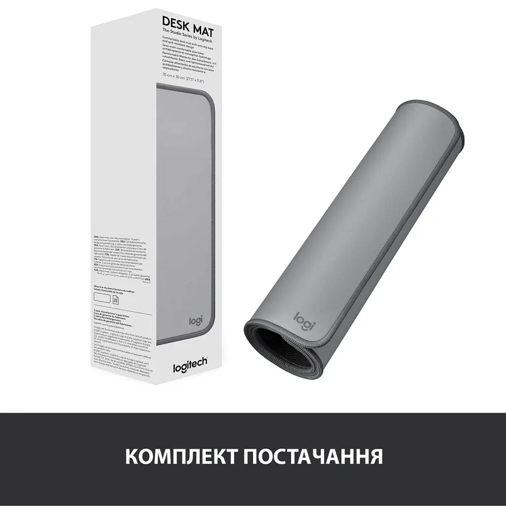 Килимок для мишки Logitech Desk Mat Studio Series Mid Grey (956-000052) - фото 8