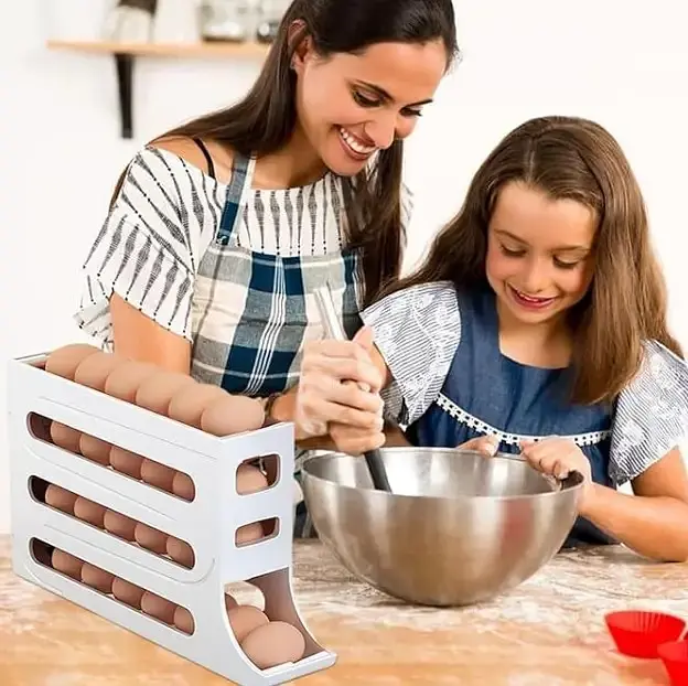 Підставка для зберігання яєць 4 яруси 30 × 19 × 7 см - фото 4