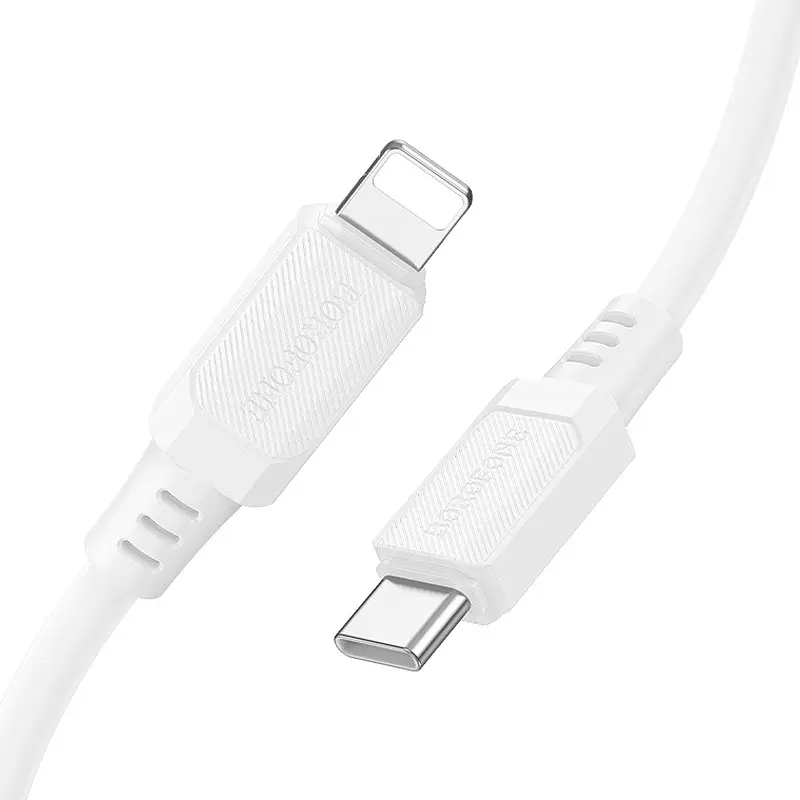 Дата кабель Borofone BX115 Lotto Type-C to Lightning 27W (1m) White - фото 3