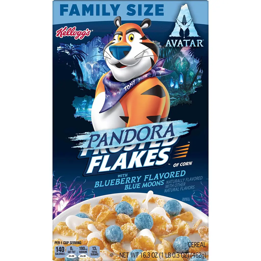 Пластівці Kellogg's Frosted Flakes Blueberry Flavored Blue Moons Breakfast Cereal 462g (Бажано вжити до 10.2023) - фото 2