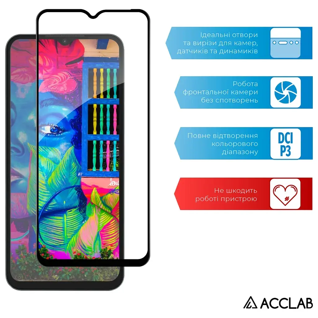 Скло захисне ACCLAB Full Glue Xiaomi Poco M5 Black (1283126545061) - фото 5