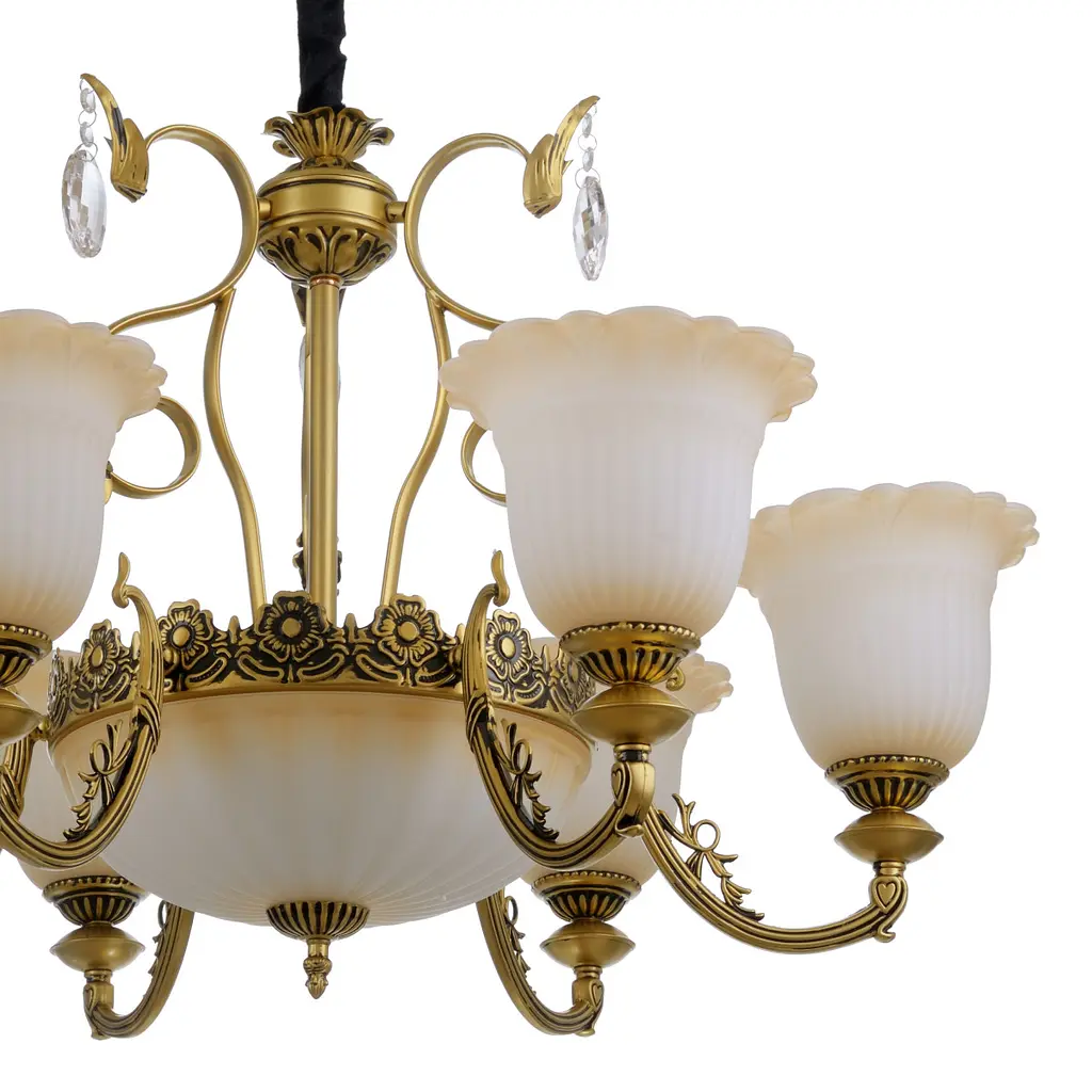 Люстра подвесная Brille прованс E27 60W BZ (BKL-682S/9) - фото 2