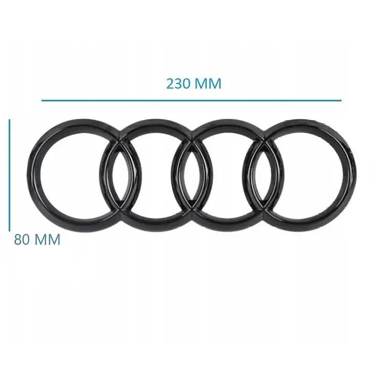 Задня емблема Audi Чорна Глянець 230х80 мм на скотчі (Завод) - фото 2