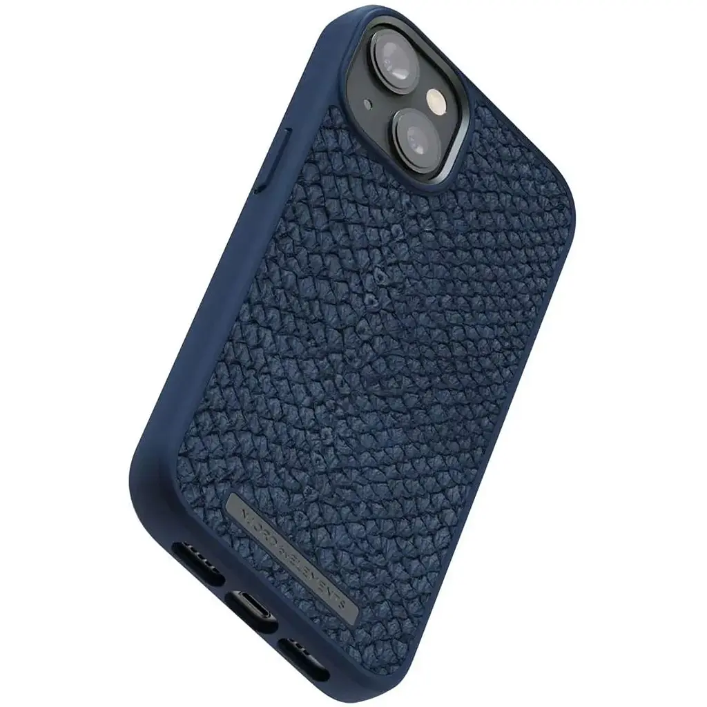 Чехол-накладка Njord Salmon Leather MagSafe Case Blue для iPhone 14 (NA41SL01) - фото 3