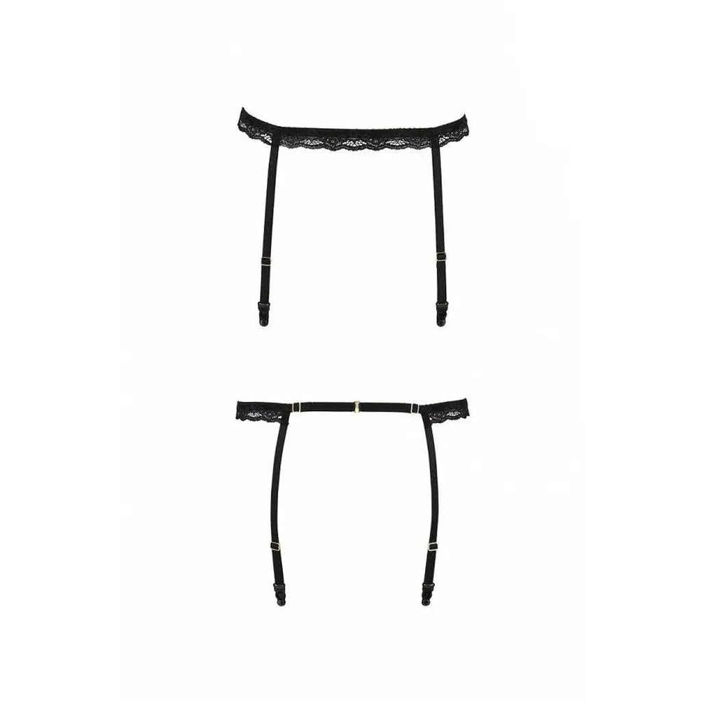 Пояс-стрепи для панчіх Shelly Garter Belt black — Passion Exclusive, 2XL/3XL - фото 5