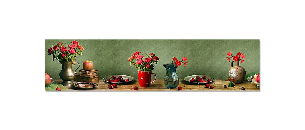Кухонний фартух Натюрморт Ягоди і Рози вінілова наклейка ПВХ 60х200 см Happy Pocket Z180674 - фото 7