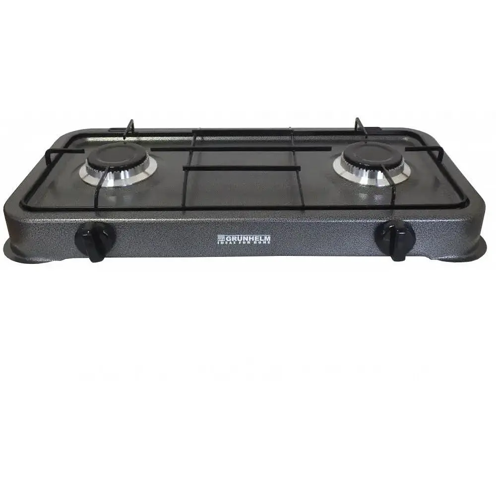 Настільна газова плита Grunhelm GGP-6602 двокомфорочна Сіра - фото 2