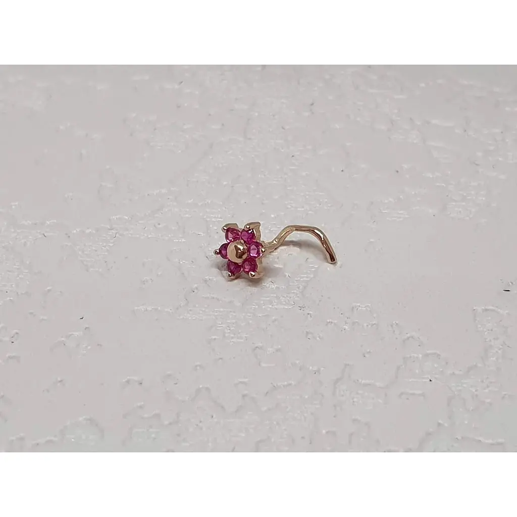 Золотая серьга-пирсинг в нос Dear с фианитами. 1040.9 - фото 2