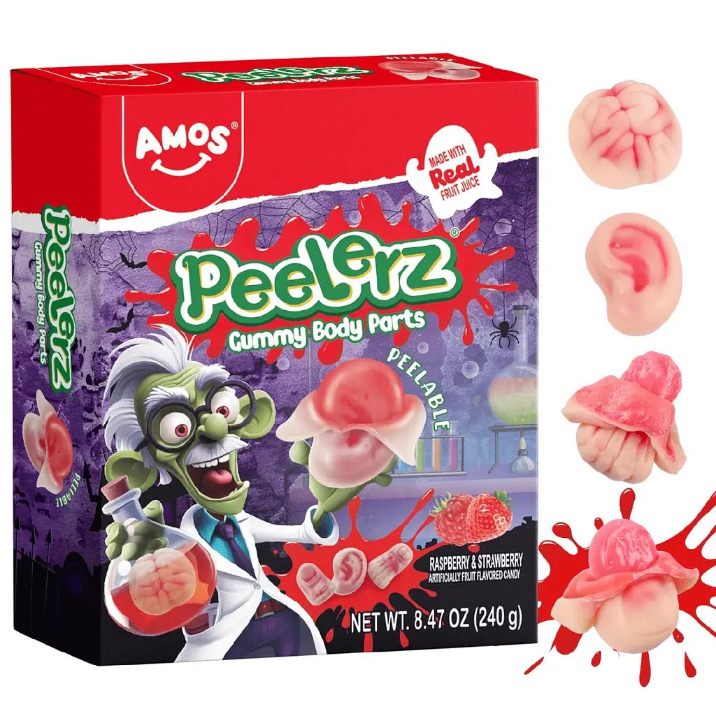 Жувальні цукерки Amos Halloween Peelerz Body Parts Gummies Candy 240г