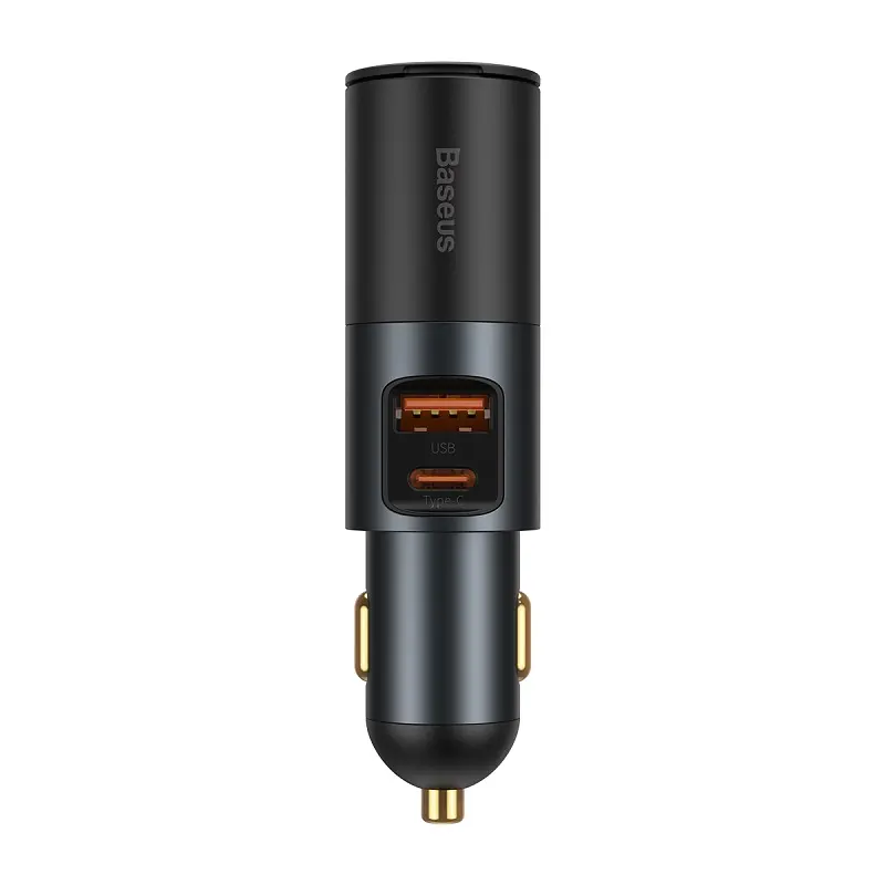 Автомобільний зарядний пристрій Baseus Share Together Lighter Expansion Port U+C 120W Gray (CCBT-C0G) [61085] - фото 2