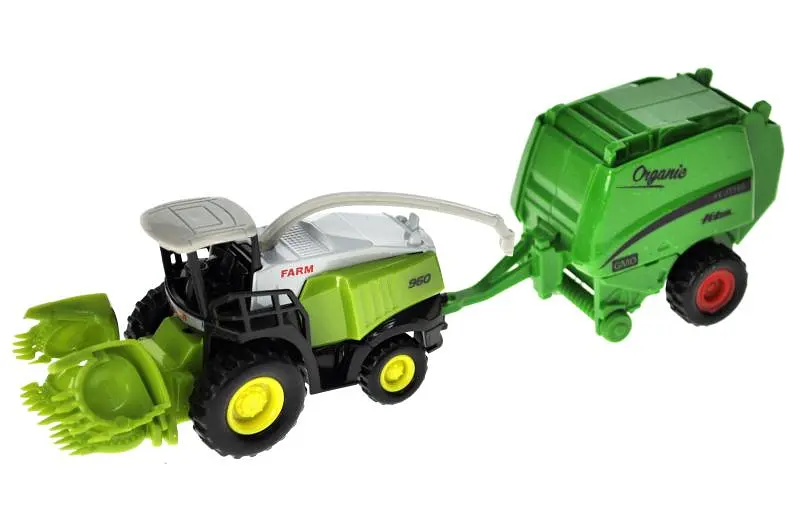 Іграшковий комбайн із причепом металевий Farm Truck 955-237, в коробці р.27,5x6,5x8,5 см YG Toys - фото 2
