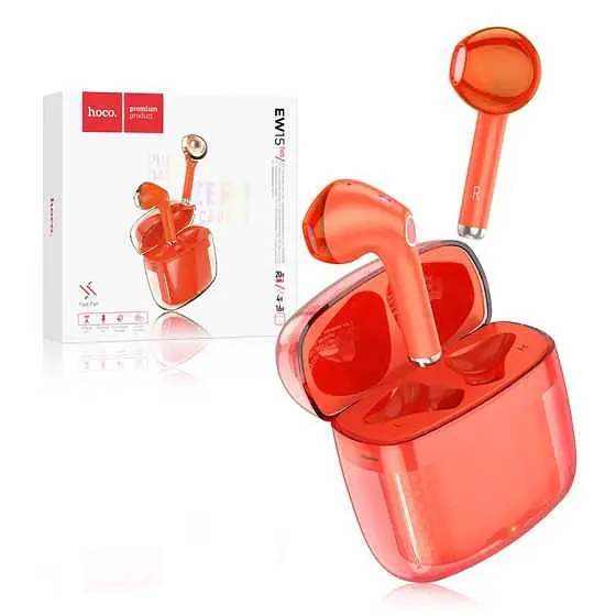 Навушники Bluetooth Hoco EW15 TWS Clear Explore Edition | BT5.1, 30/300mAh, 4h | red - фото 4