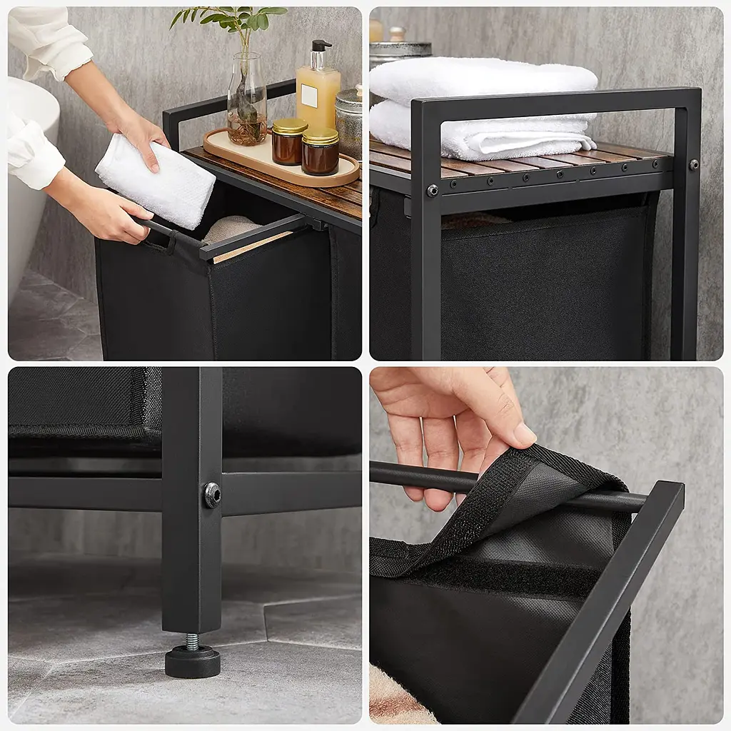 Корзина для белья Leobert Apartament с двумя отделениями 92 л в стиле Loft - фото 4