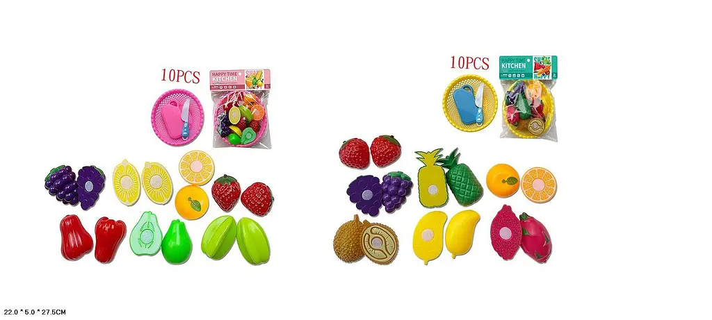 Ігровий набір дитячих фруктів та овочів з ножем та дошкою Happy time kitchen (998-14A/14B) в асортименті