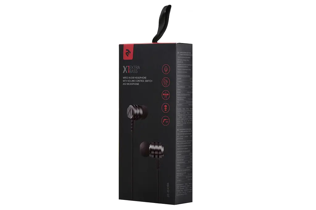 Наушники 2E X1 Extra Bass Mic Black (2E-IEX1BK) - фото 4