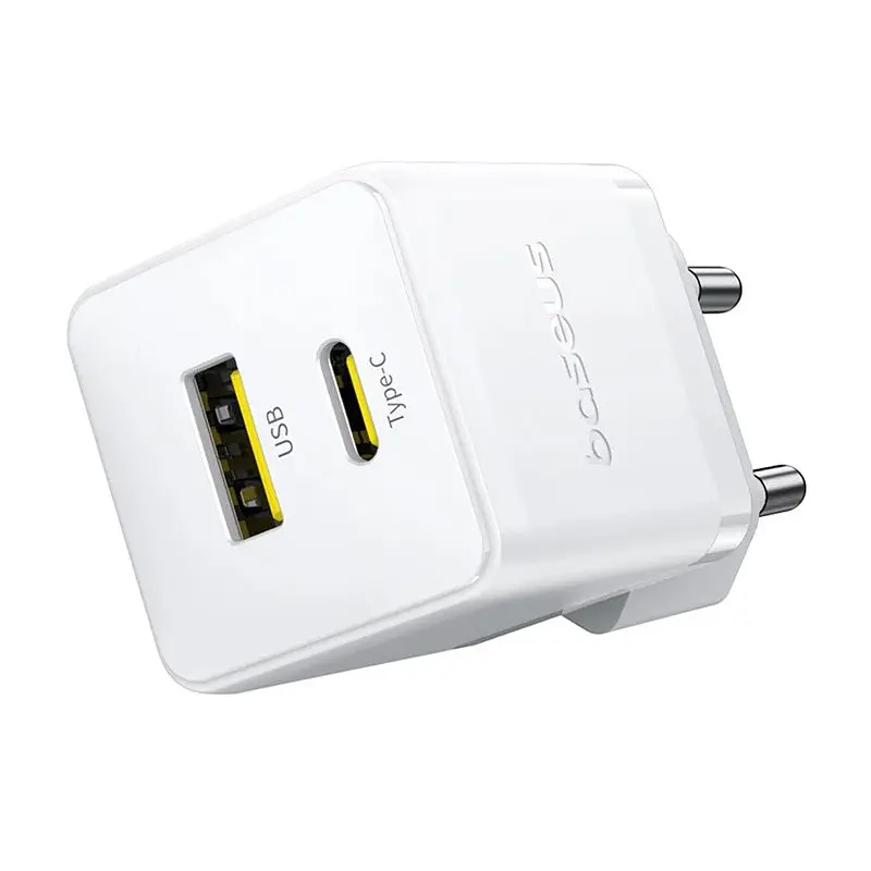 МЗП Baseus Palm Fast Charger 30W (1USB-A/1C) + кабель Type-C to Type-C (P1011160A) Moon White - фото 3