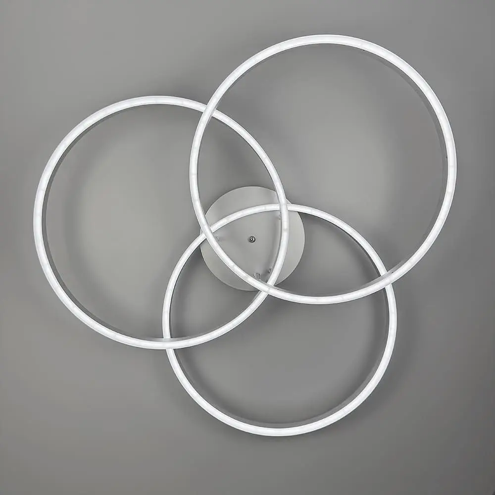 LED світильник білий на 3 кільця у сірому корпусі Ø 80 см | Арт. A 55065/3 Silver+CH | Line F - фото 5