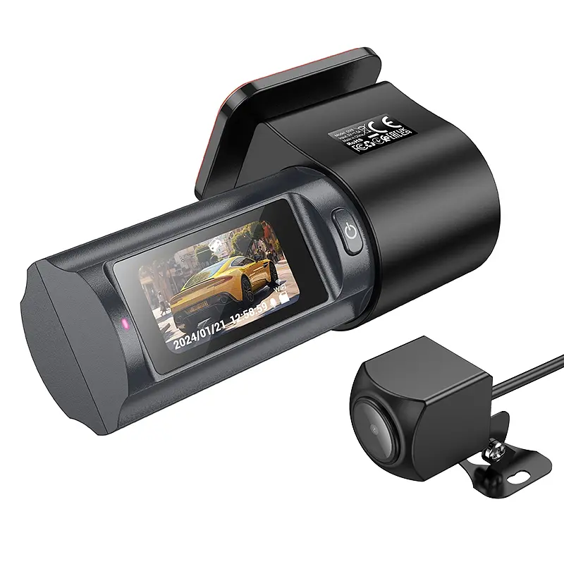 Відеореєстратор HOCO DV8 2K display hidden driving recorder(with rear camera) Black - фото 3
