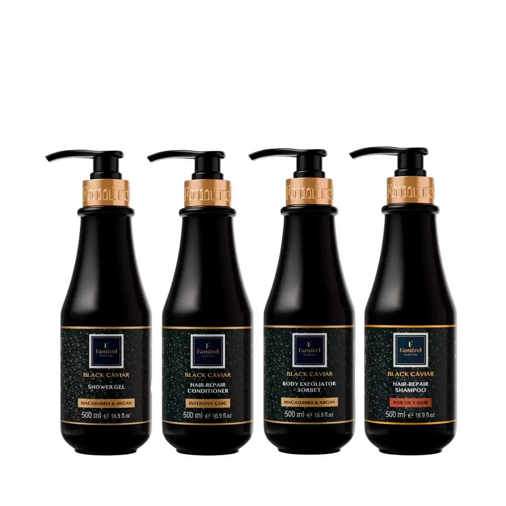 Набір Famirel Black Caviar — баланс, очищення та SPA-догляд для тіла й жирного волосся (086424, 086431, 086486, 086479)