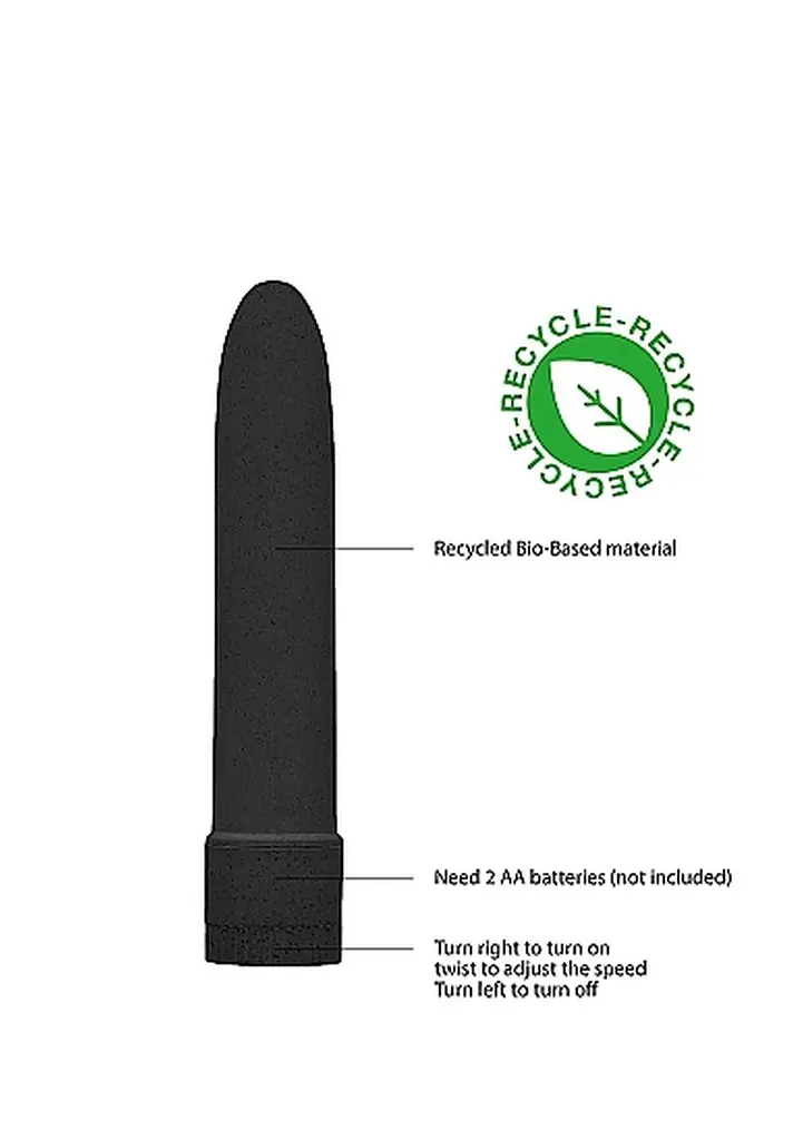 Міні-вібратор Natural Pleasure Biodegradable 5,5", 14 см (чорний) - фото 3