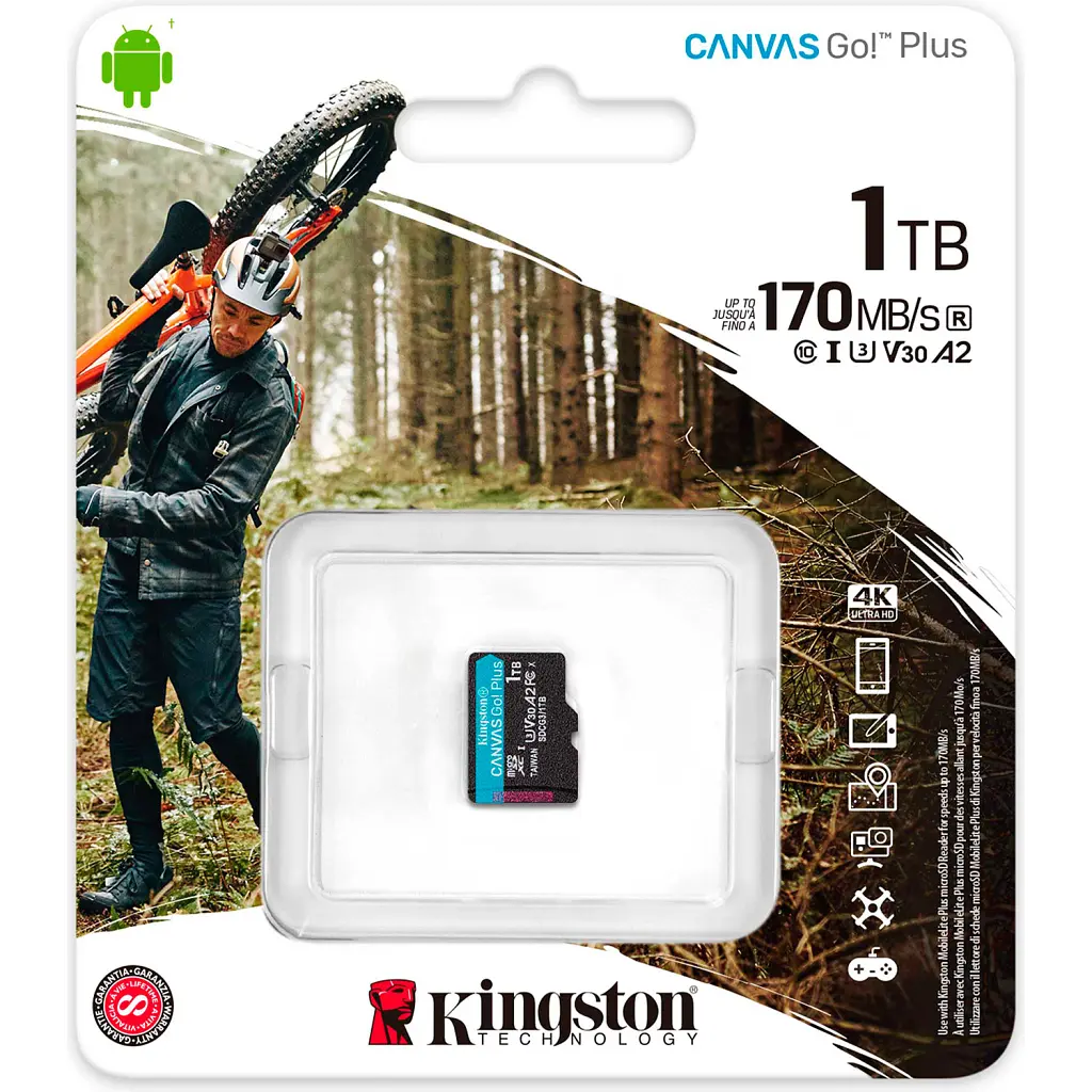 Карта памяти Kingston 1TB microSDXC сlass 10 UHS-I U3 V30 A2 Canvas Go Plus G4 (SDCG4/1TBSP) - фото 3