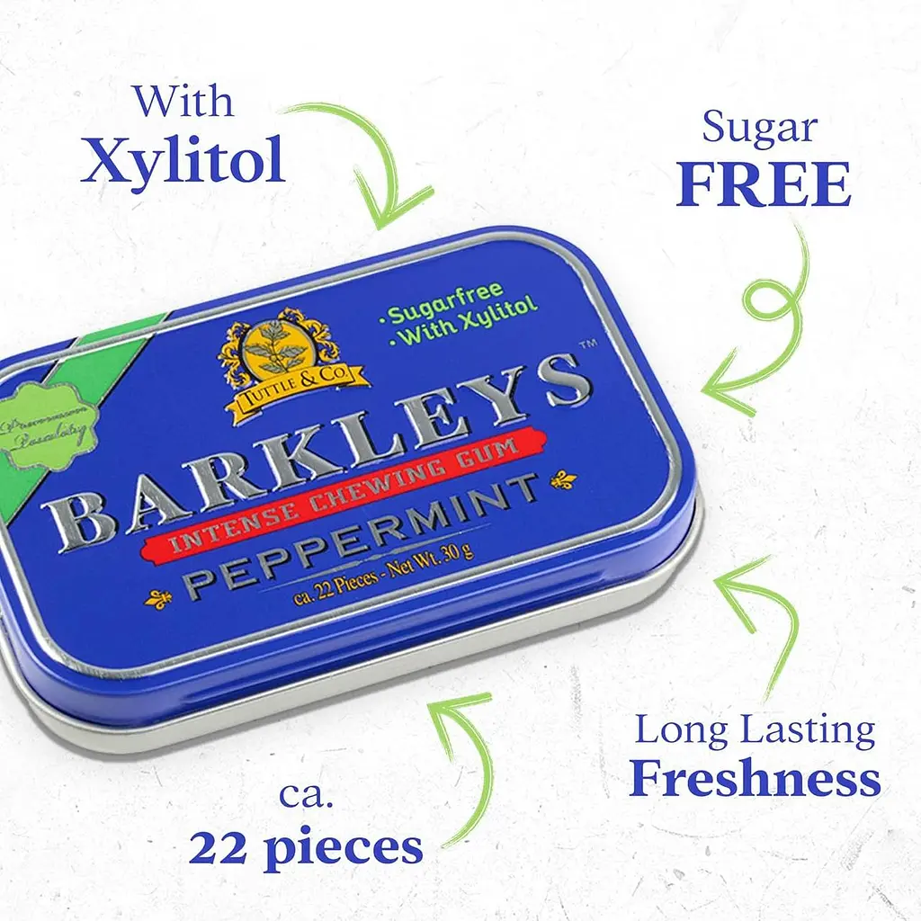 Жувальна гумка Barkleys Chewing Gum Peppermint Sugar Free 30г - фото 4
