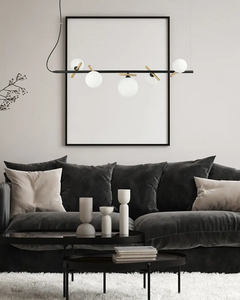 Подвесной светильник, люстра Italux PND-5622-5-BK-W Reverso G9 5x25W IP20 Черный - фото 2