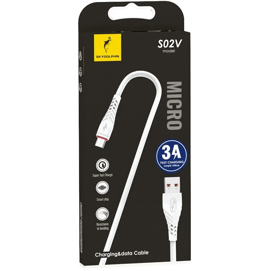 Кабель SkyDolphin S02V USB - micro USB (M/M), 1 м, White (SDUSB-000590) - фото 2