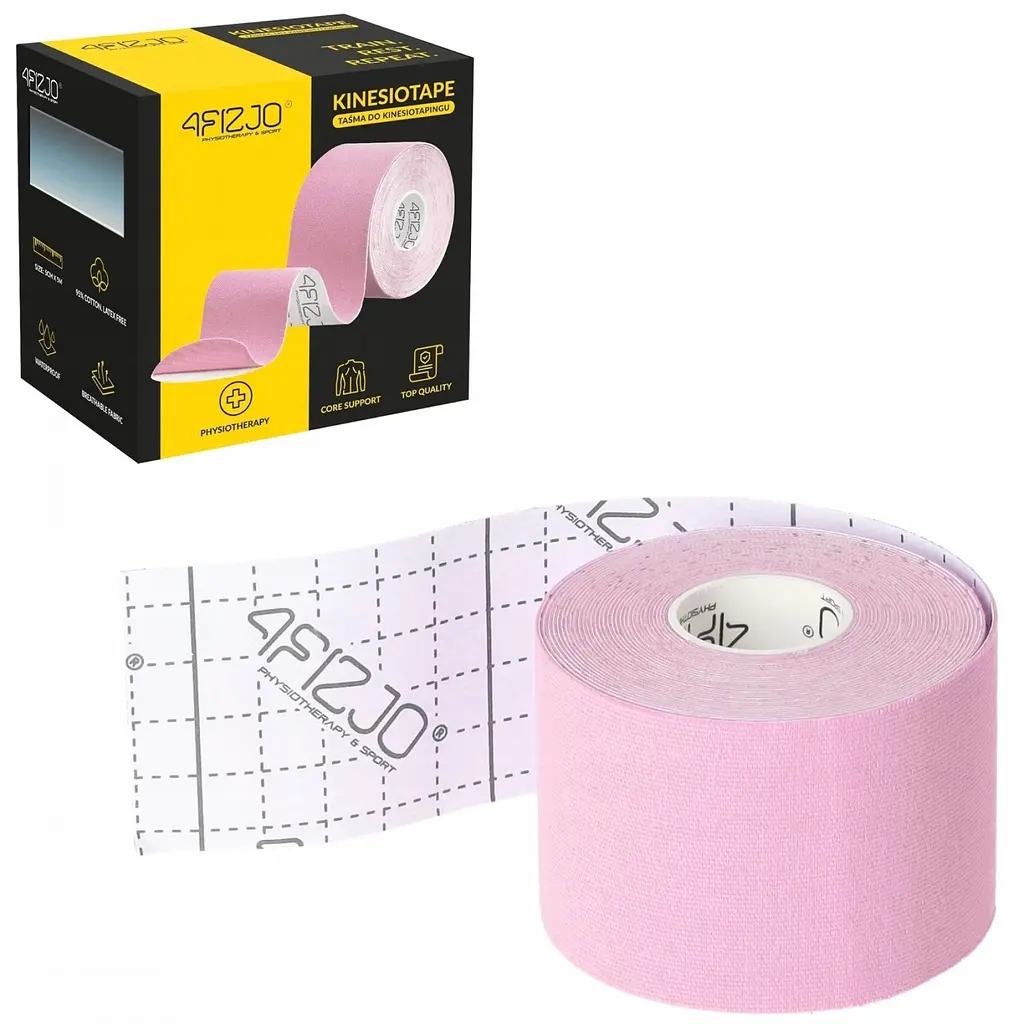 Стрічка кінезіологічна (кінезіо тейп) 4FIZJO 5 см x 5 м 4FJ0625 Light Pink (P-5907739316028) - фото 4