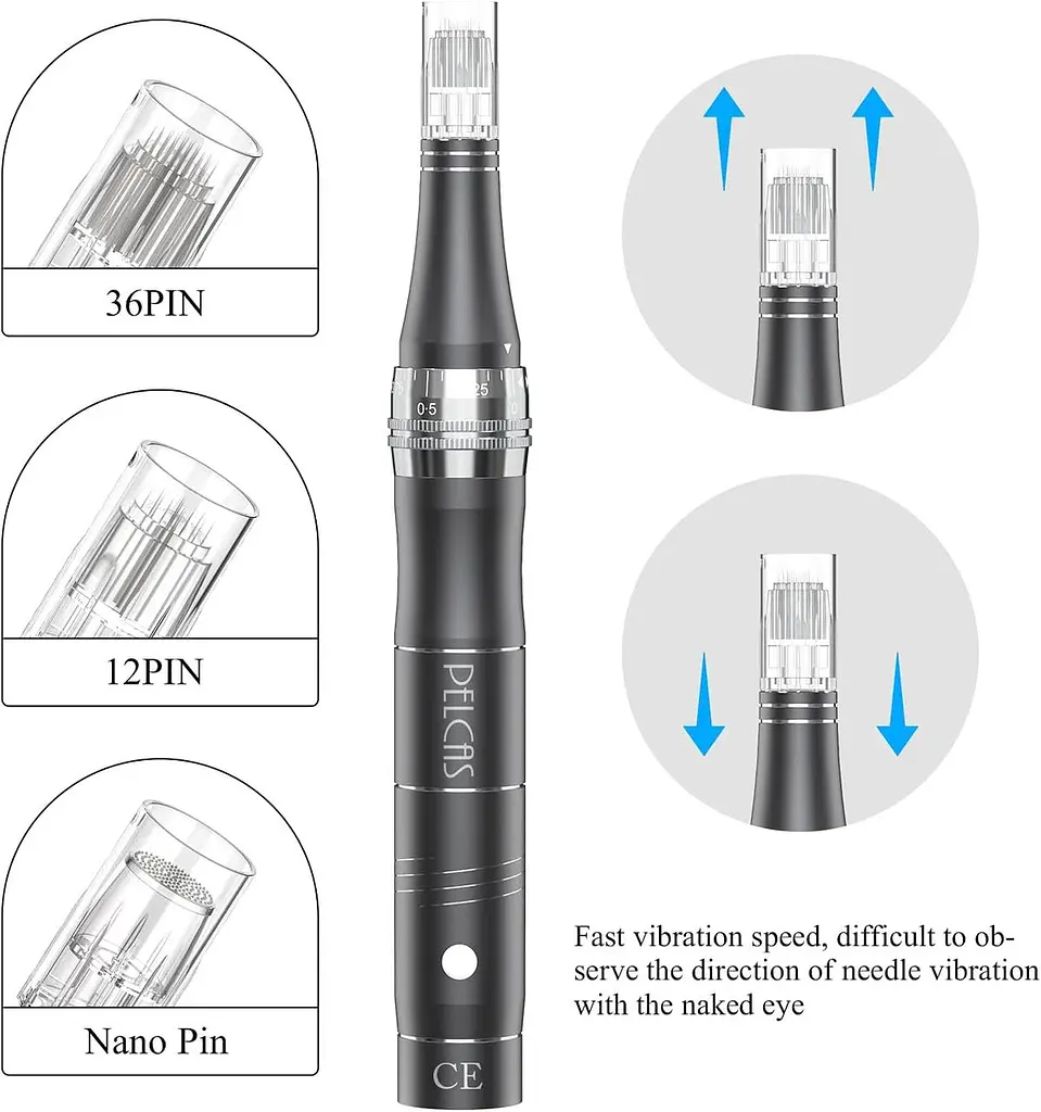 Ручка для мікроголки, електрична ручка PELCAS Derma Pen Акумуляторна регульована швидкість Dermapen мікроголки - фото 3