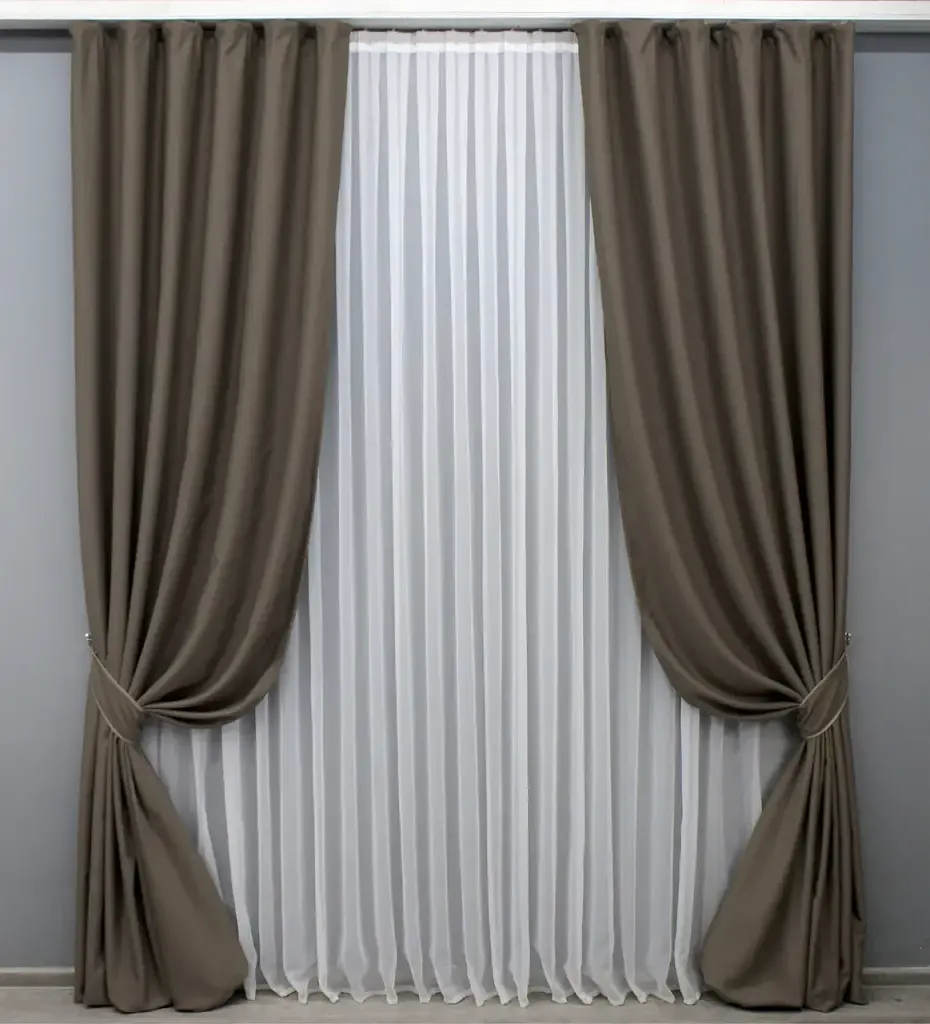 Комплект штор VR-Textil Midnight блекаут 2 шт 150x290 см какао (1673ш) - фото 2