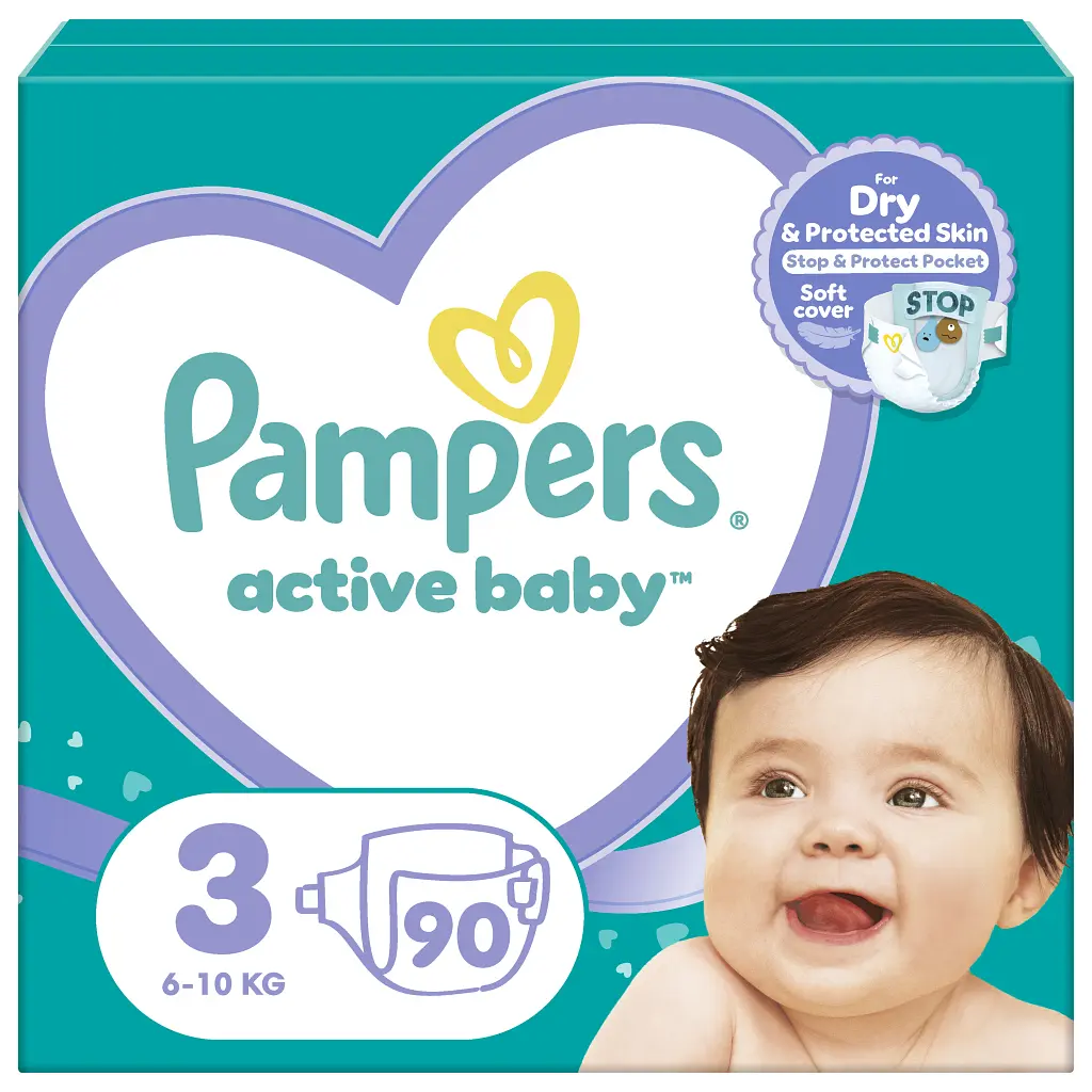 Підгузки Pampers Active Baby Mid Розмір 3 (6-10 кг) 90 ш (8001090949455)