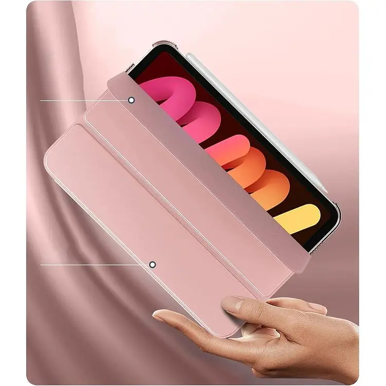 Чохол-книжка BeCover Tri Fold Hard для Apple iPad Mini 7 2024 Rose Gold (712456) - фото 4
